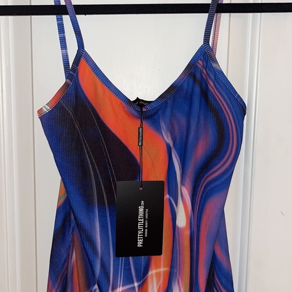 NWT Womens Multi Abstract Print Strappy Bodycon Dress from PLT. - Picture 2 of 10